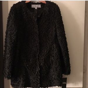 Black faux fur jacket